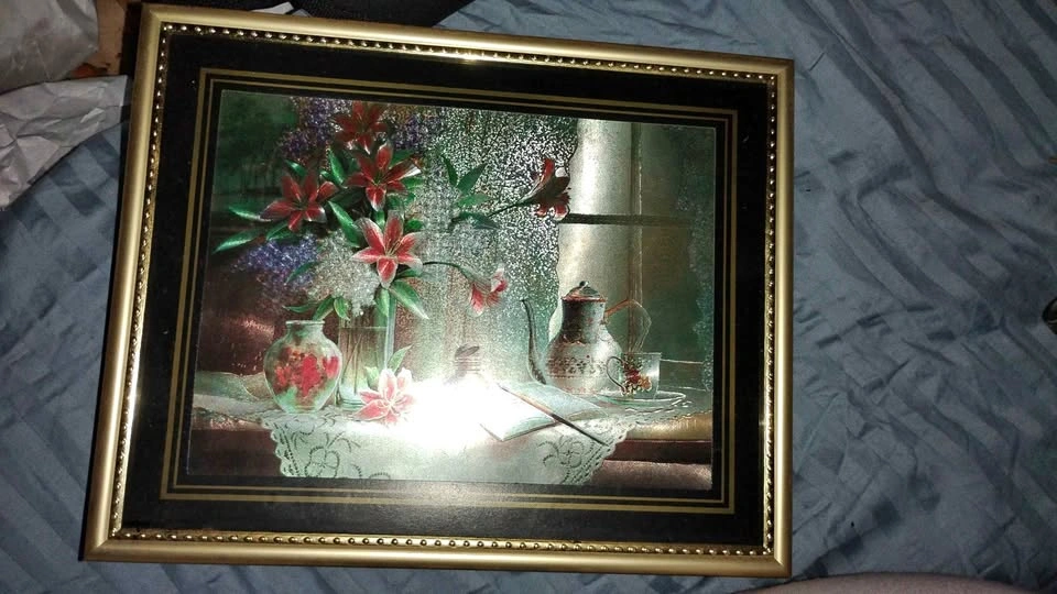 Set of 2 Framed Flower Paintings