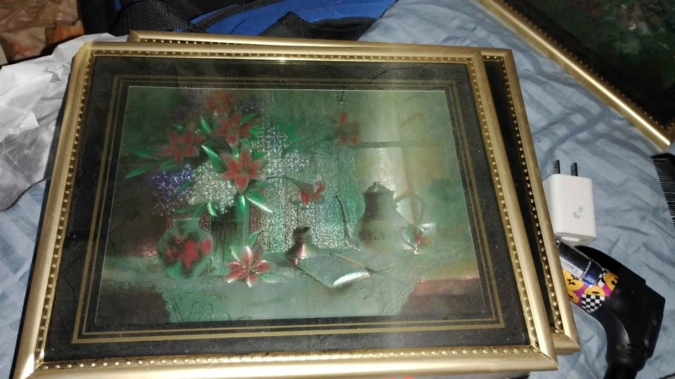 Set of 2 Framed Flower Paintings - photo 3