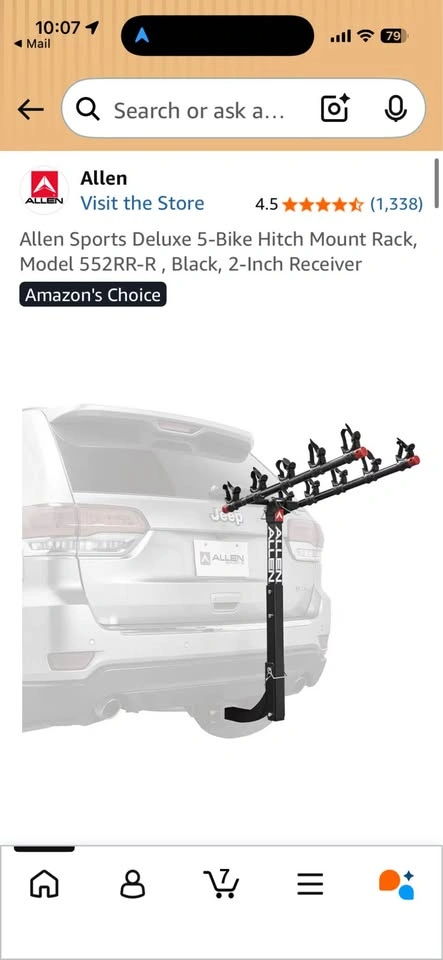 Allen Sports Deluxe 5-Bike Hitch Mount Rack | 552RR-R - photo 3
