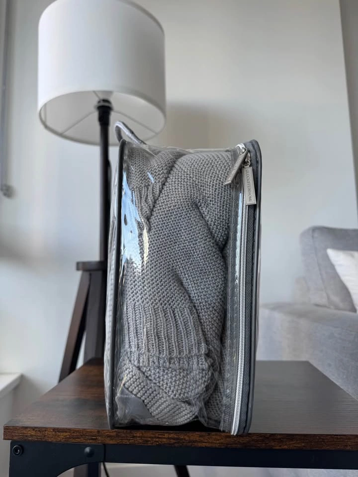 GLUCKSTEINHOME King Grey Knit Blanket - photo 4