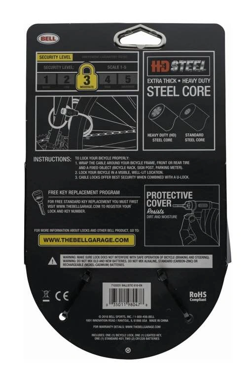 Bell HD Steel Bicycle Cable Lock Security Level 3 - photo 4