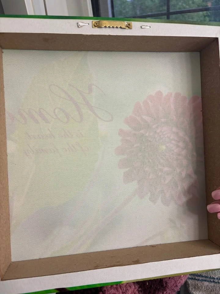 Dahlia Flower Canvas Wall Art "Home is the heart of the family" - photo 3