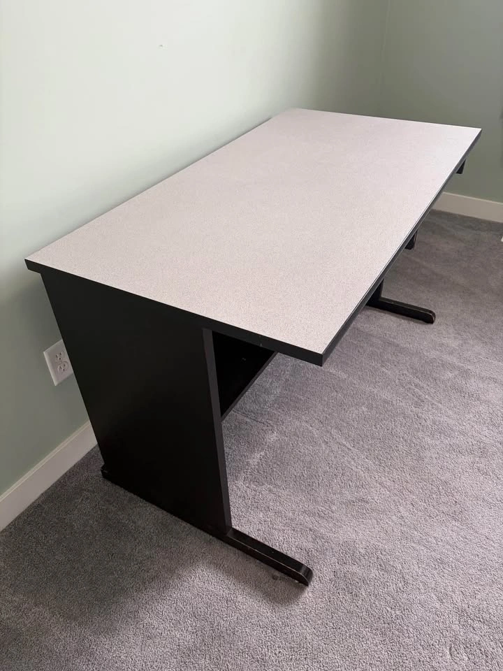 Black and Gray Computer Desk with Keyboard Tray - photo 3