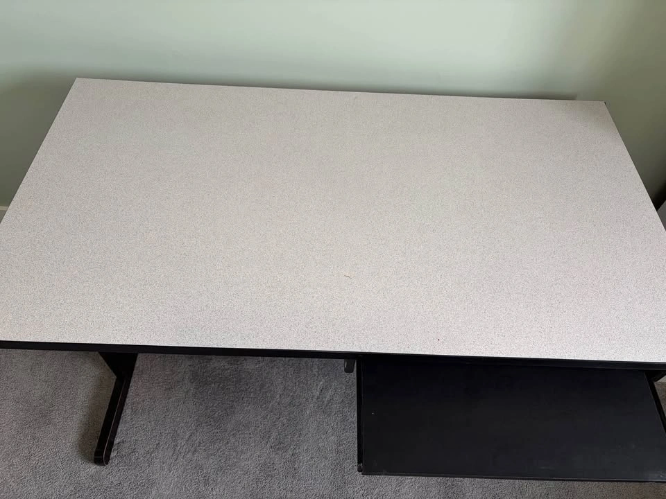 Black and Gray Computer Desk with Keyboard Tray - photo 4