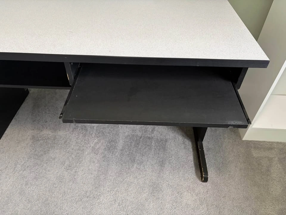 Black and Gray Computer Desk with Keyboard Tray - photo 5