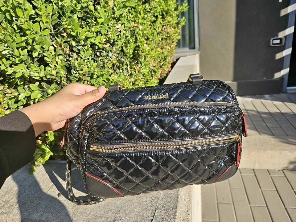 Branded MZ Wallace Black Quilted Patent Bag (like new)
