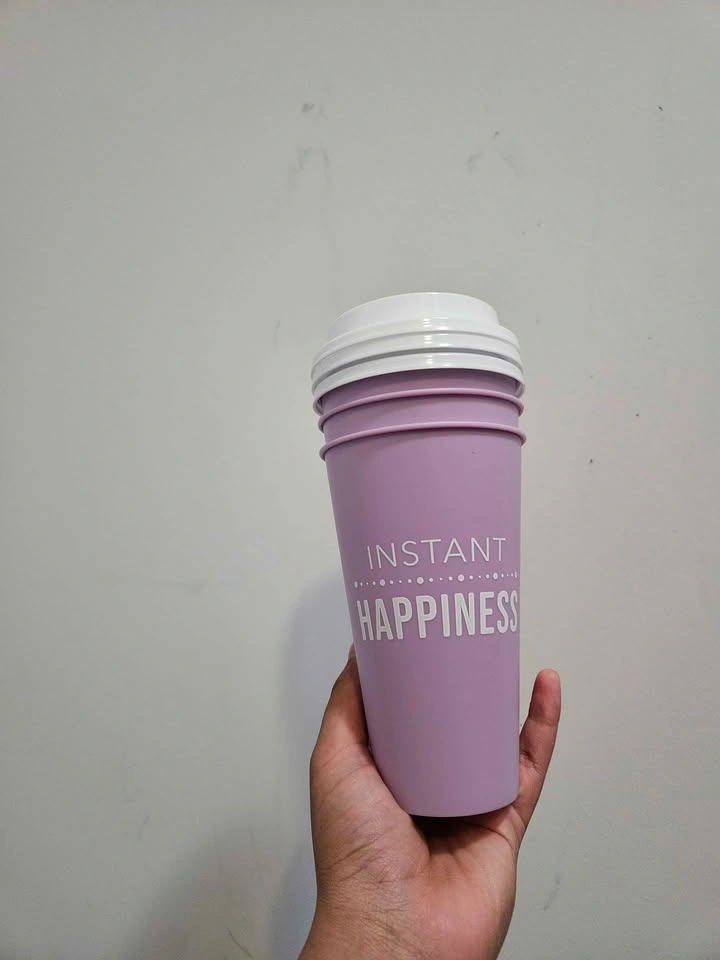 3 Purple Coffee Cups with Lids - photo 3