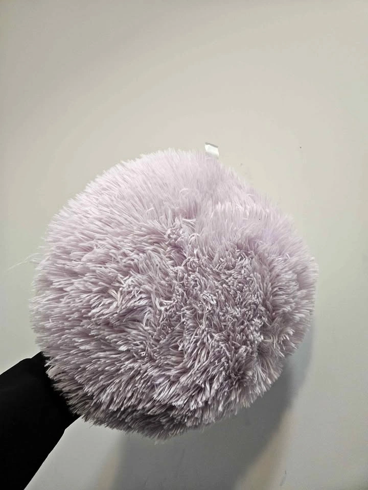 Lavender Faux Fur Round Throw Pillow