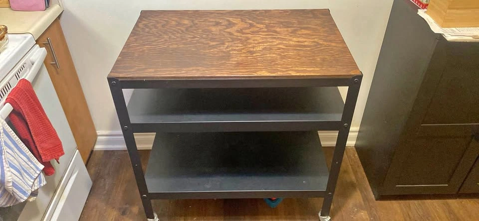 IKEA Bror Wood top metal utility cart