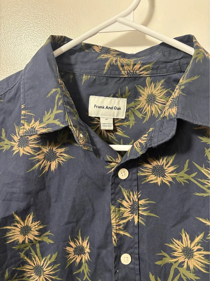 Frank And Oak Men's Size M Long Sleeve Floral Button Up Shirt - photo 2