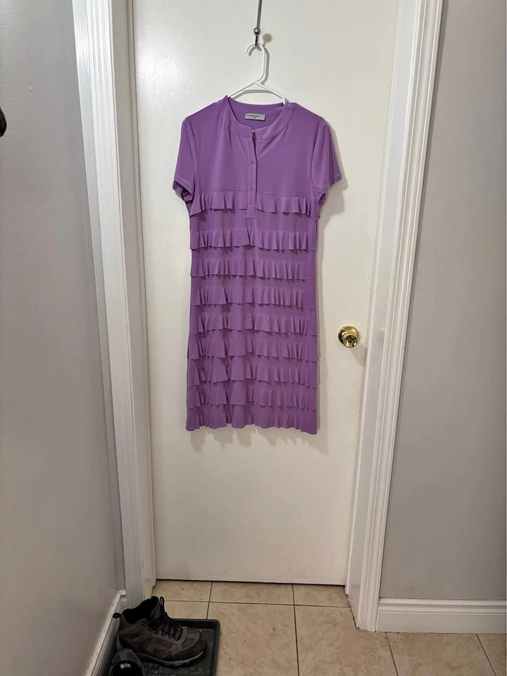 Bailey Purple Ruffle Tiered Dress Size Large