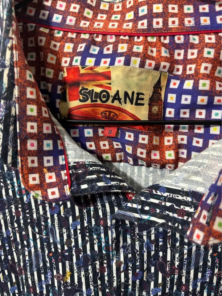 Sloane Men's Patterned Button Down Shirt Size 8 - photo 2