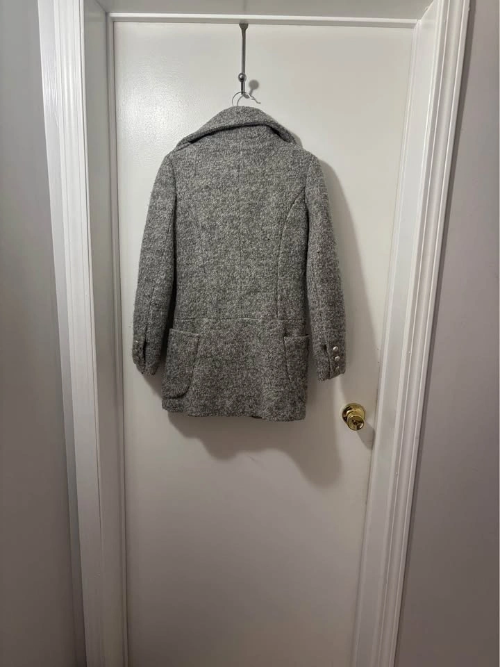 Tudala Grey Double-Breasted Wool Blend Coat - photo 3