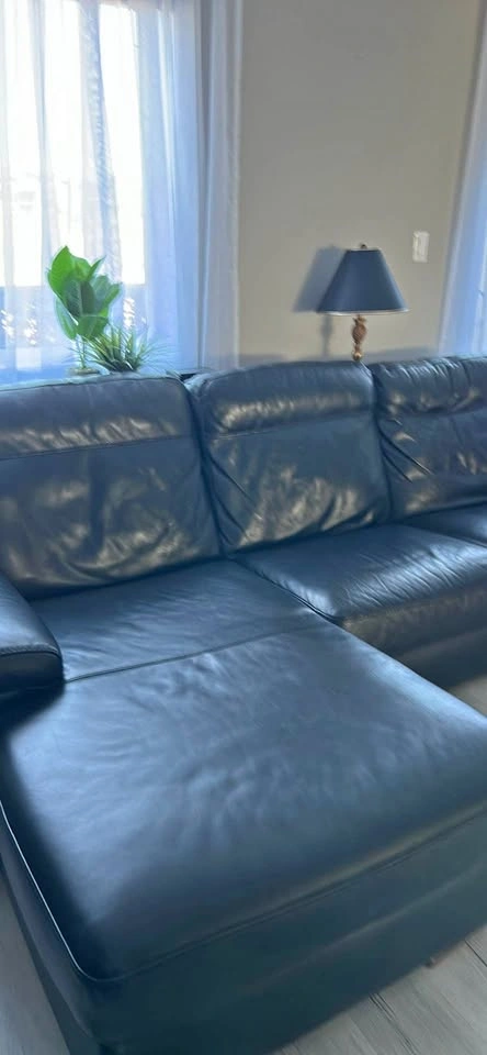 Black leather couch