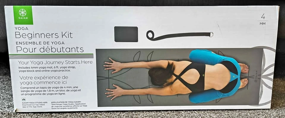 Gaiam Yoga Beginners Kit – Mat, Block & Strap – Brand New