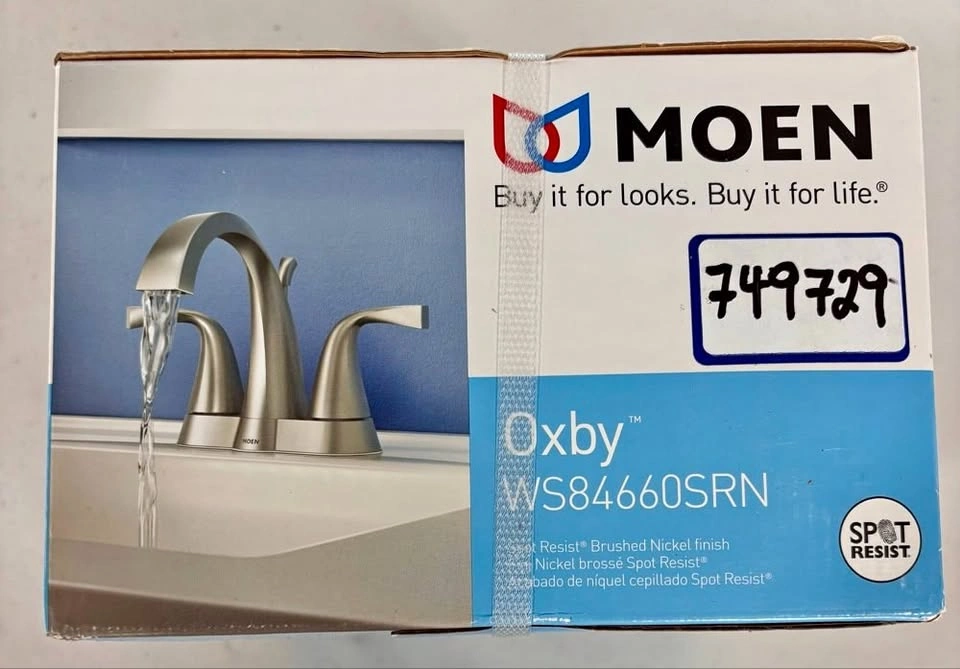 NEW Moen Oxby Bathroom Faucet - Spot Resist Brushed Nickel (Seal