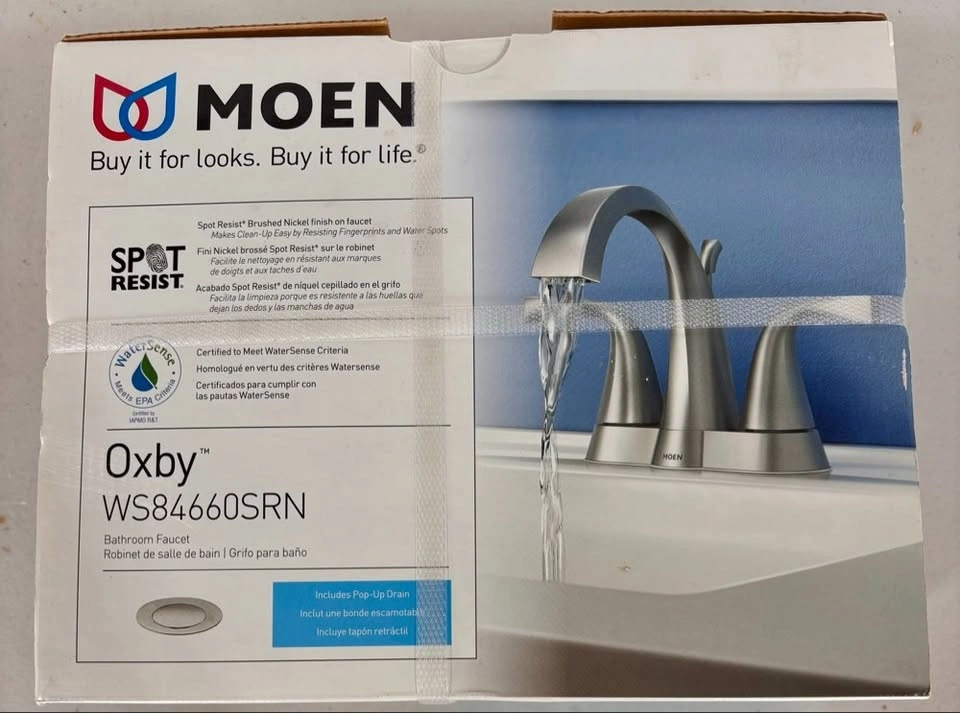 NEW Moen Oxby Bathroom Faucet - Spot Resist Brushed Nickel (Seal - photo 4