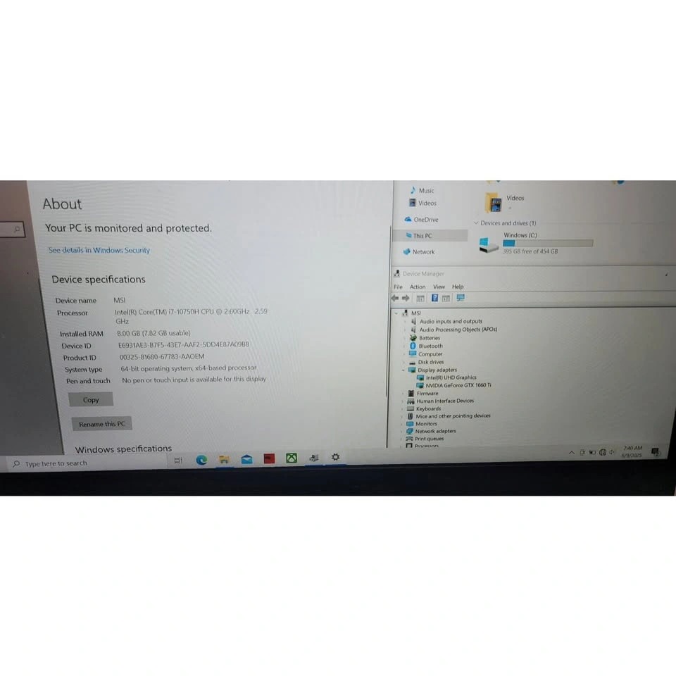 MSI GF65 Thin Gaming Laptop i7-10750H GTX 1660 Ti - photo 2