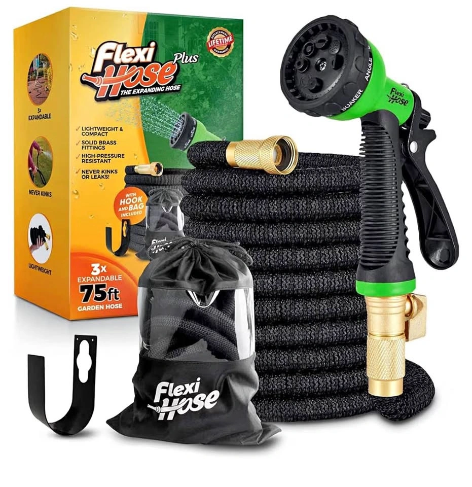 Flexi Hose Plus 75ft Expandable Garden Hose Set - 8-Function Noz