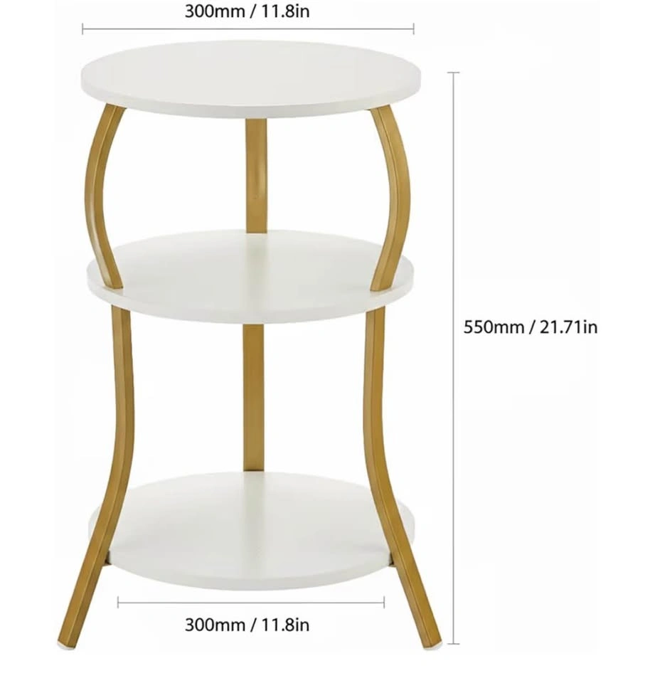 3-Tier Round End Table - Slim Waist Sofa Side Table (NIB) - photo 2