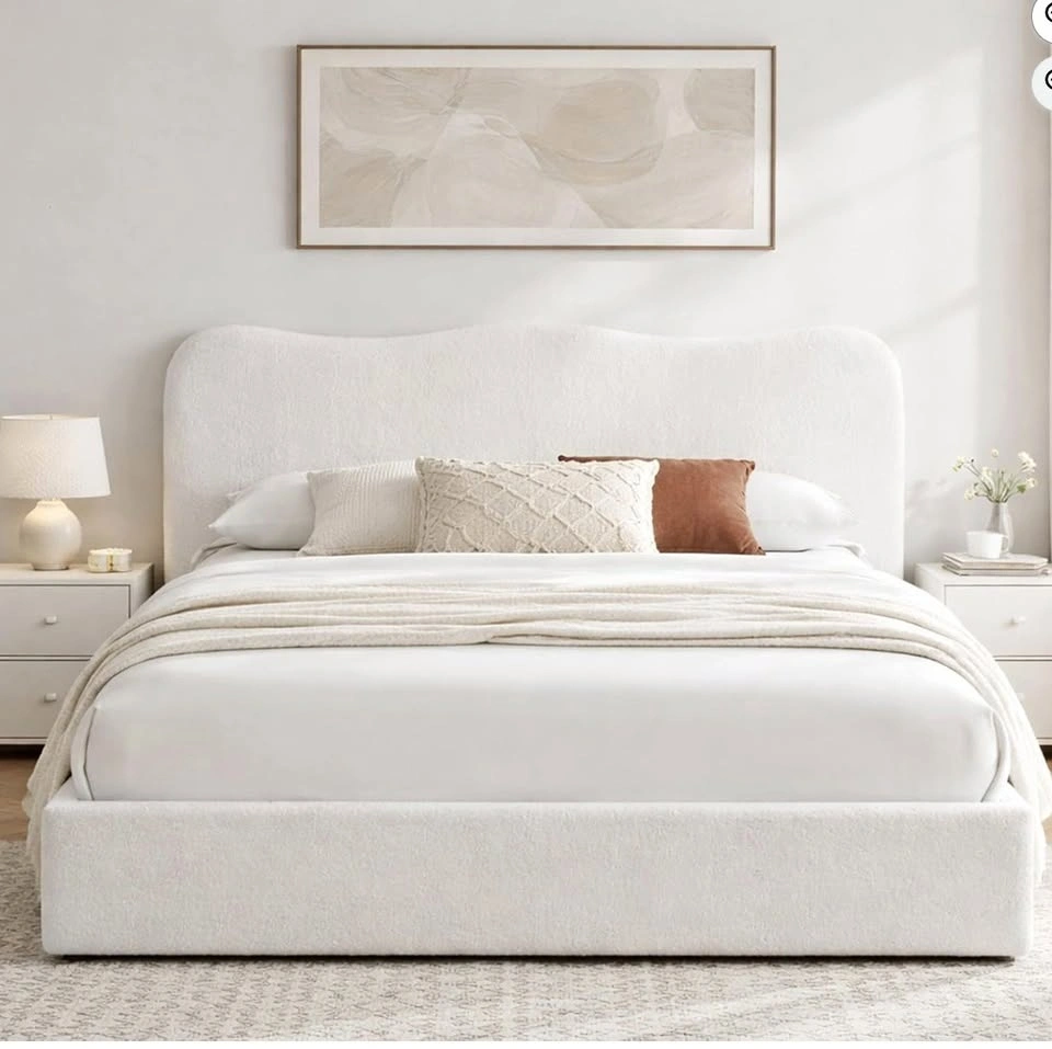 BRAND NEW UNOPENED BOUCLE QUEEN HEADBOARD/BED