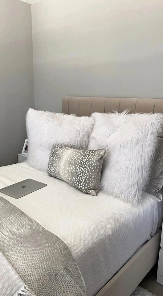 One Kings Lane Delmar Channel Bed - Gray Velvet - Full/Double