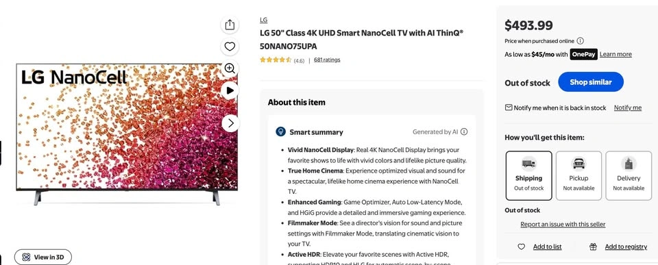 Used 50 inch LG NanoCell - photo 3