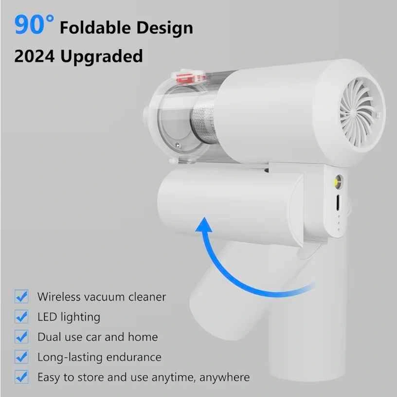 Portable Air Duster Vacuum Cordless Rechargeable Brushless Motor - photo 3