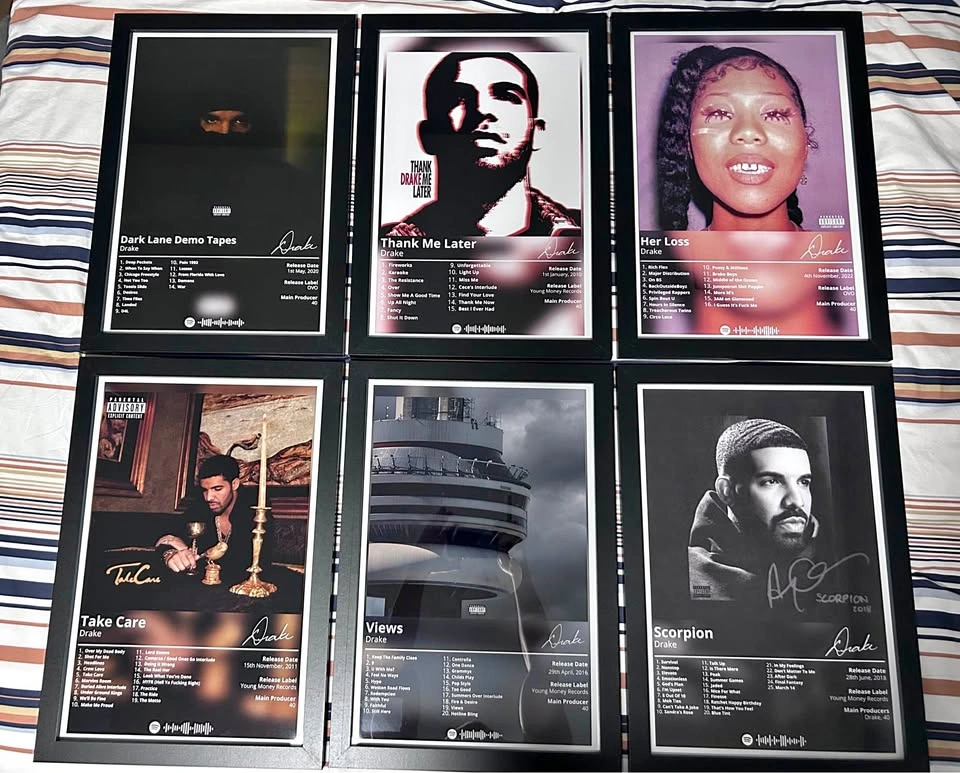 Custom Drake Framed Album Covers