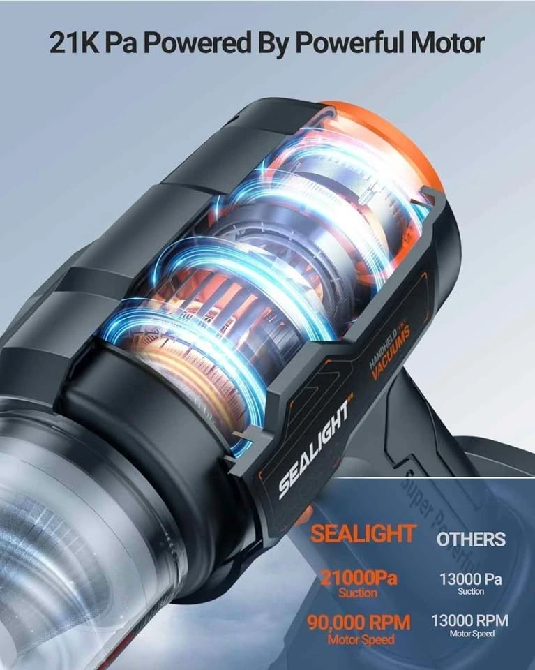 SEALLIGHT Cordless Handheld Vacuum Blower Inflator Kit - photo 5