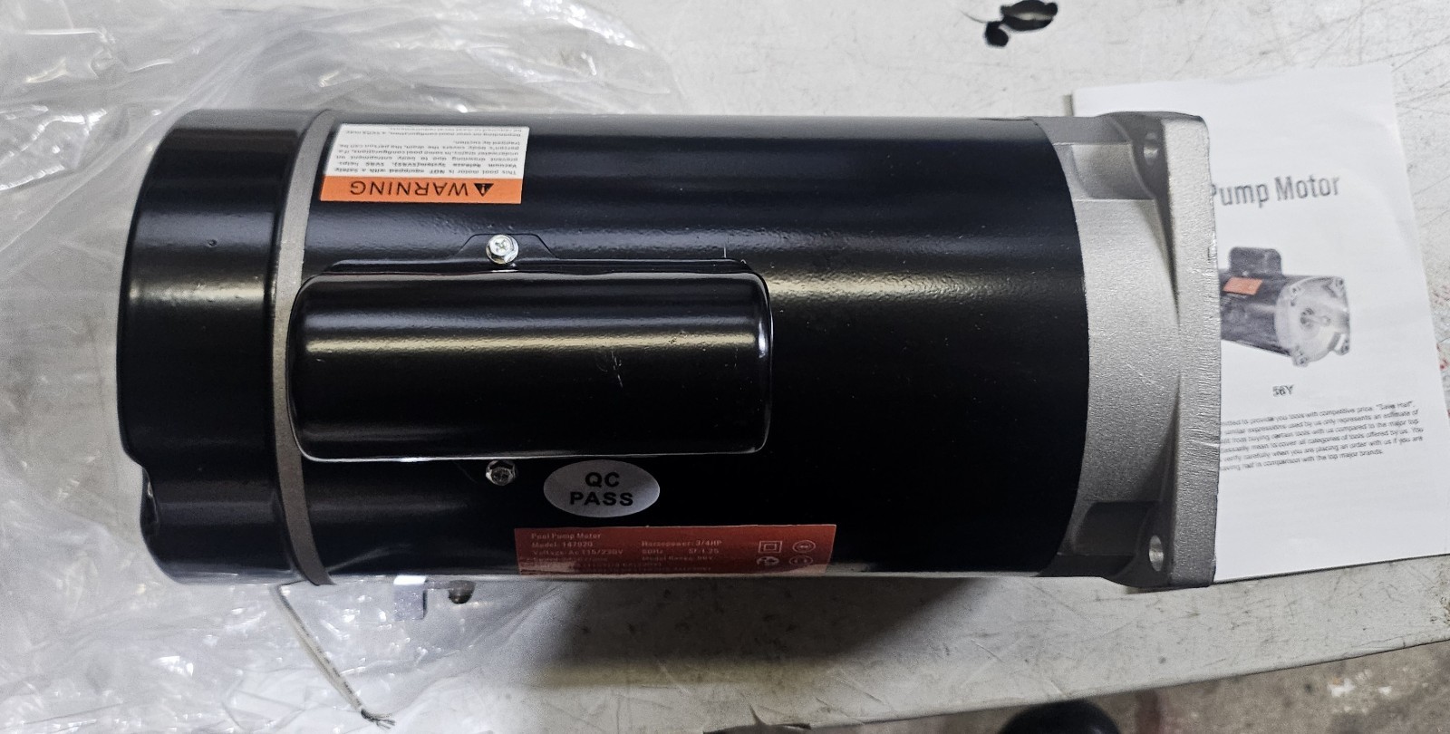 B2852 Pool Pump Motor - 3/4 HP Single Phase Pump Motors, Square - photo 5
