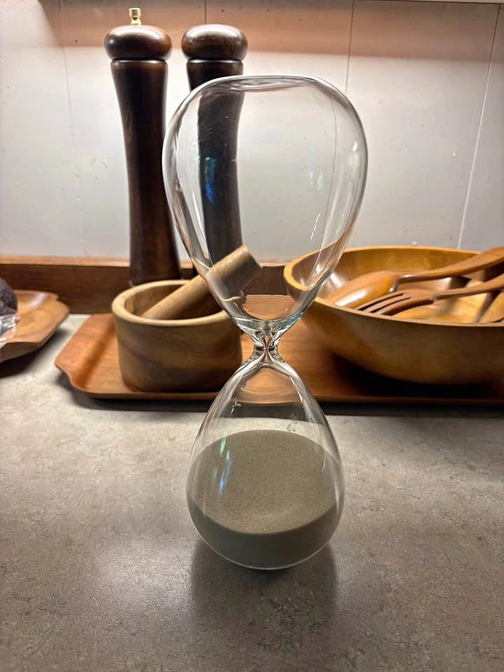 Vintage Decorative Glass Hourglass / Sand Timer (10” Tall)