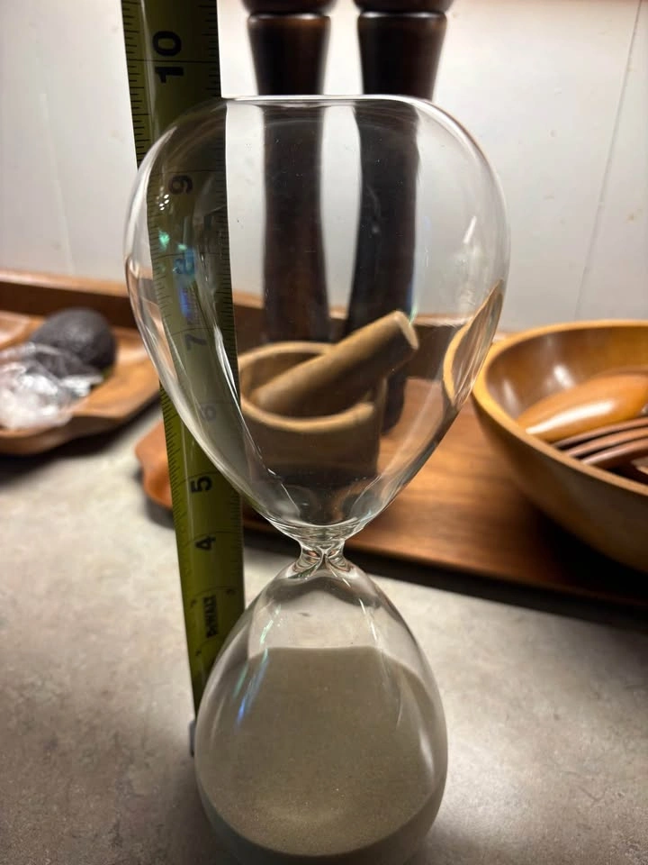 Vintage Decorative Glass Hourglass / Sand Timer (10” Tall) - photo 3