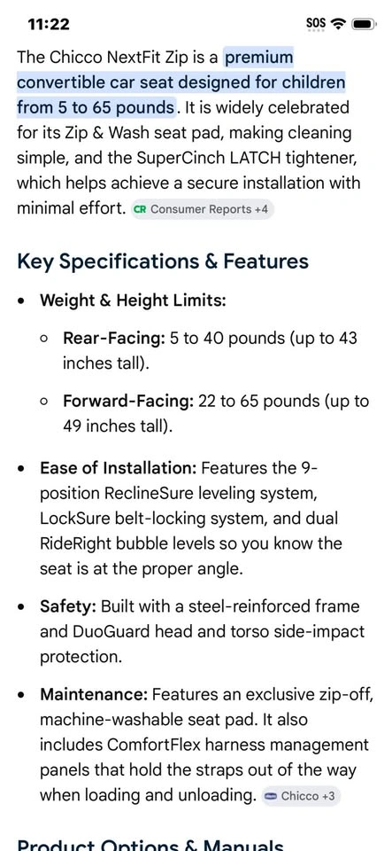 Chico Extend To Fit Convertible Car Seat - photo 5