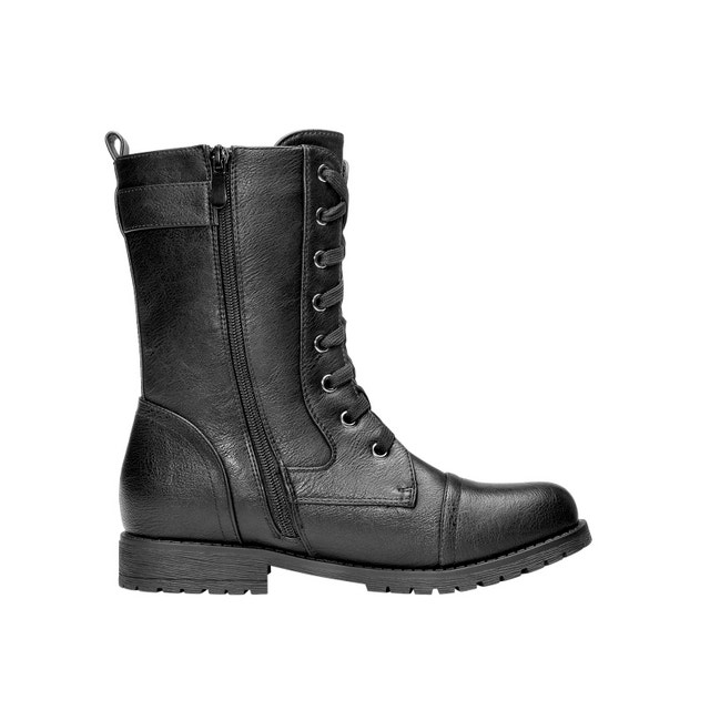 New Black DREAM PAIRS Mission Winter Mid Calf Lace Up Boots - photo 2