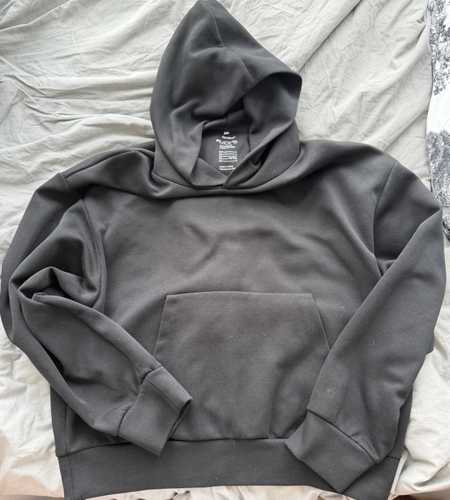 "DryMove" Men's Activewear Black Hoodie - Size L