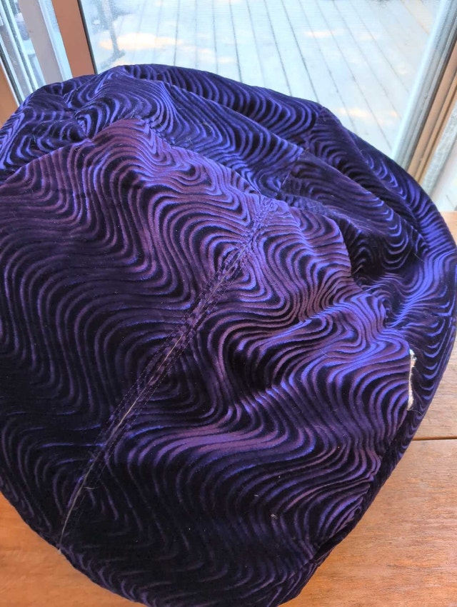 Velvet purple bean bag chair - photo 4