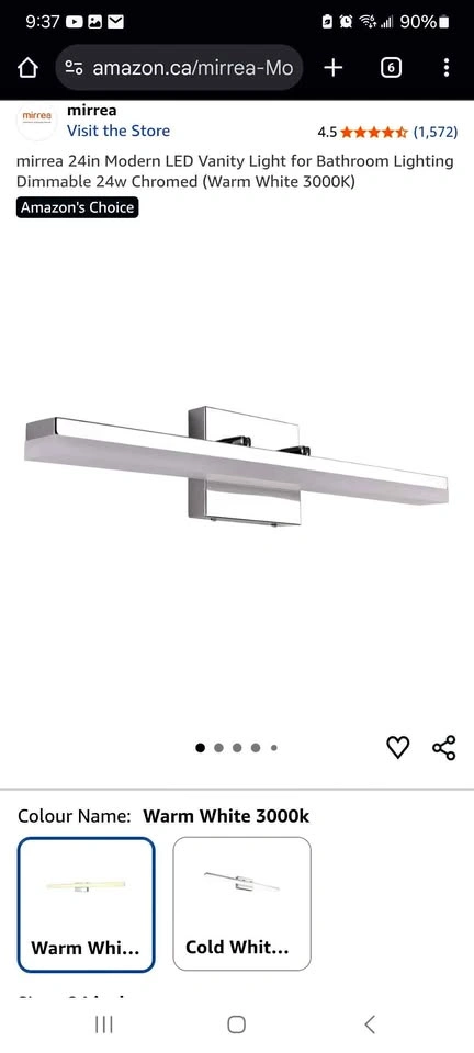 Mirrea 24in Modern LED Vanity Light