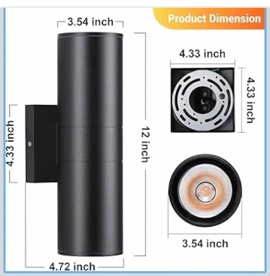 2 Outdoor Wall Sconce Lights - Matte Black - photo 3