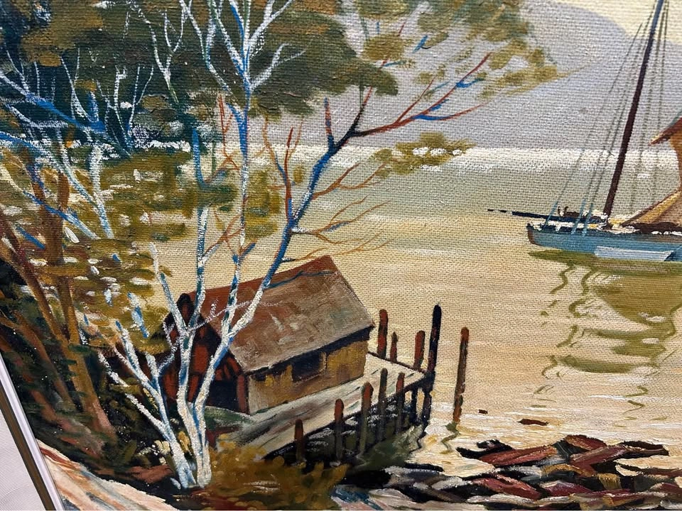 Large Mid Century Seascape Oil Painting 50% OFF - photo 5