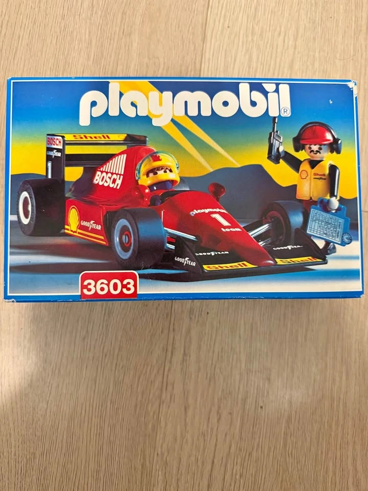 Vintage Playmobil 3603 Formula 1 Race Car Shell Bosch Sealed NIB