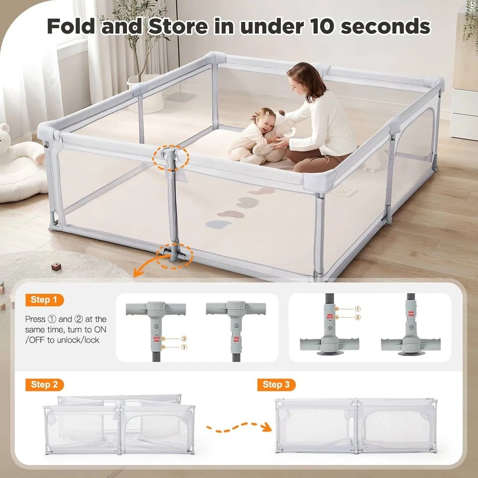 Orig $159 HUGE BABY SALE! 79"x59" Foldable Playpen - Like New - photo 3