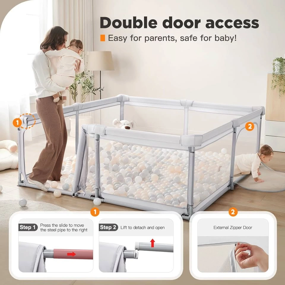 Orig $159 HUGE BABY SALE! 79"x59" Foldable Playpen - Like New - photo 5