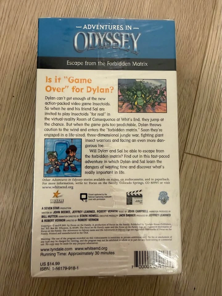 Adventures In Odyssey Forbidden Matrix VHS - photo 2