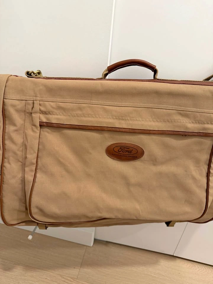 Eddie Bauer Ford Canvas Leather 36" Garment Travel Bag