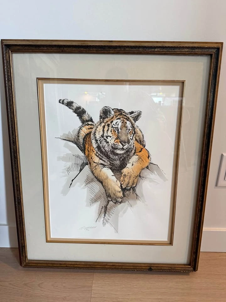 Guy Coheleach Tiger Portrait Signed Limited Edition Lithograph #