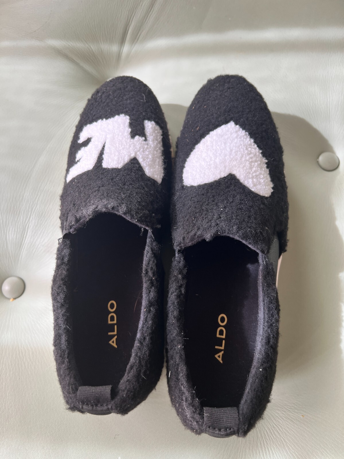 Aldo Women's Sneaker Size 8.5 Slip On Black White LOVE - photo 2