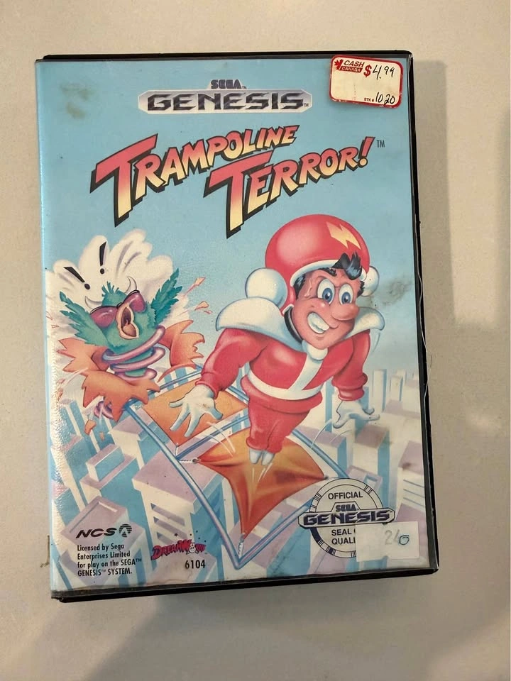 Trampoline Terror Sega Genesis CIB Complete With Manual Tested