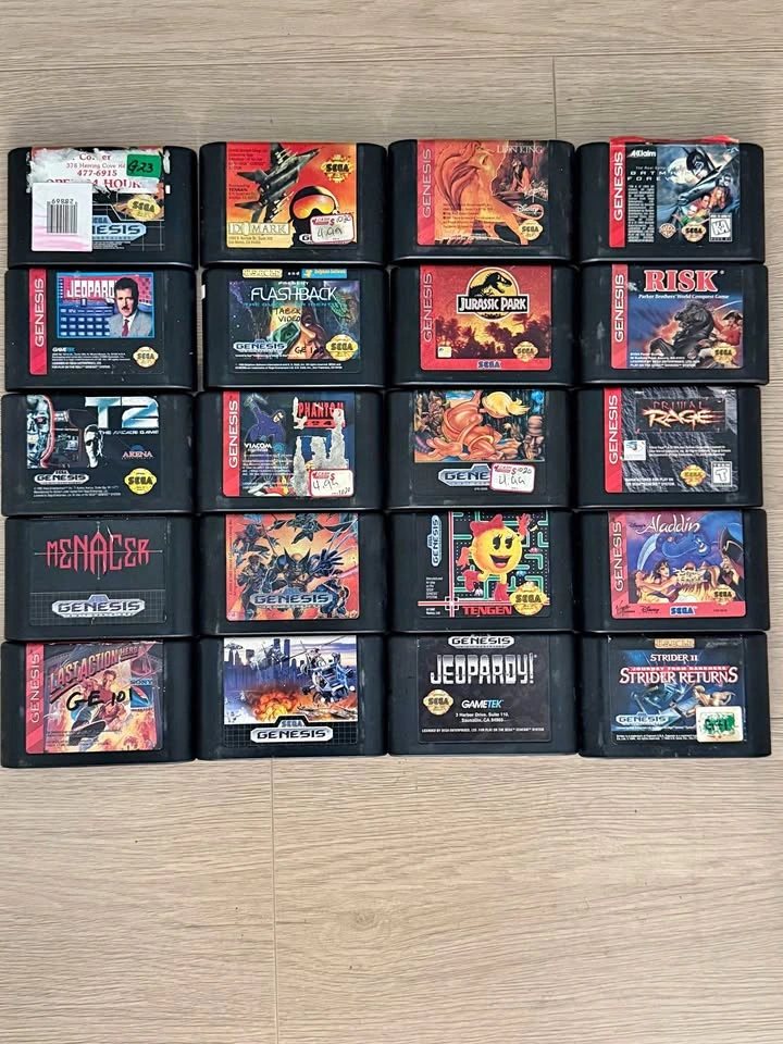20 Sega Genesis Game Lot Bundle Jurassic Park Aladdin X-Men Prim