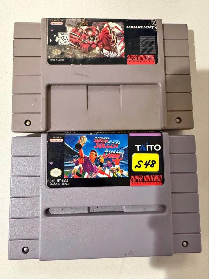 Secret of Evermore + Super Soccer Champ SNES Game Lot